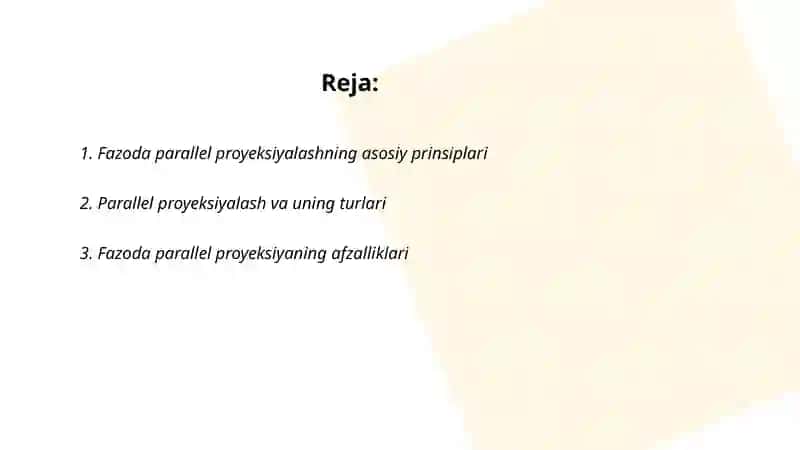Fazoda parallel proyeksiyalash 2
