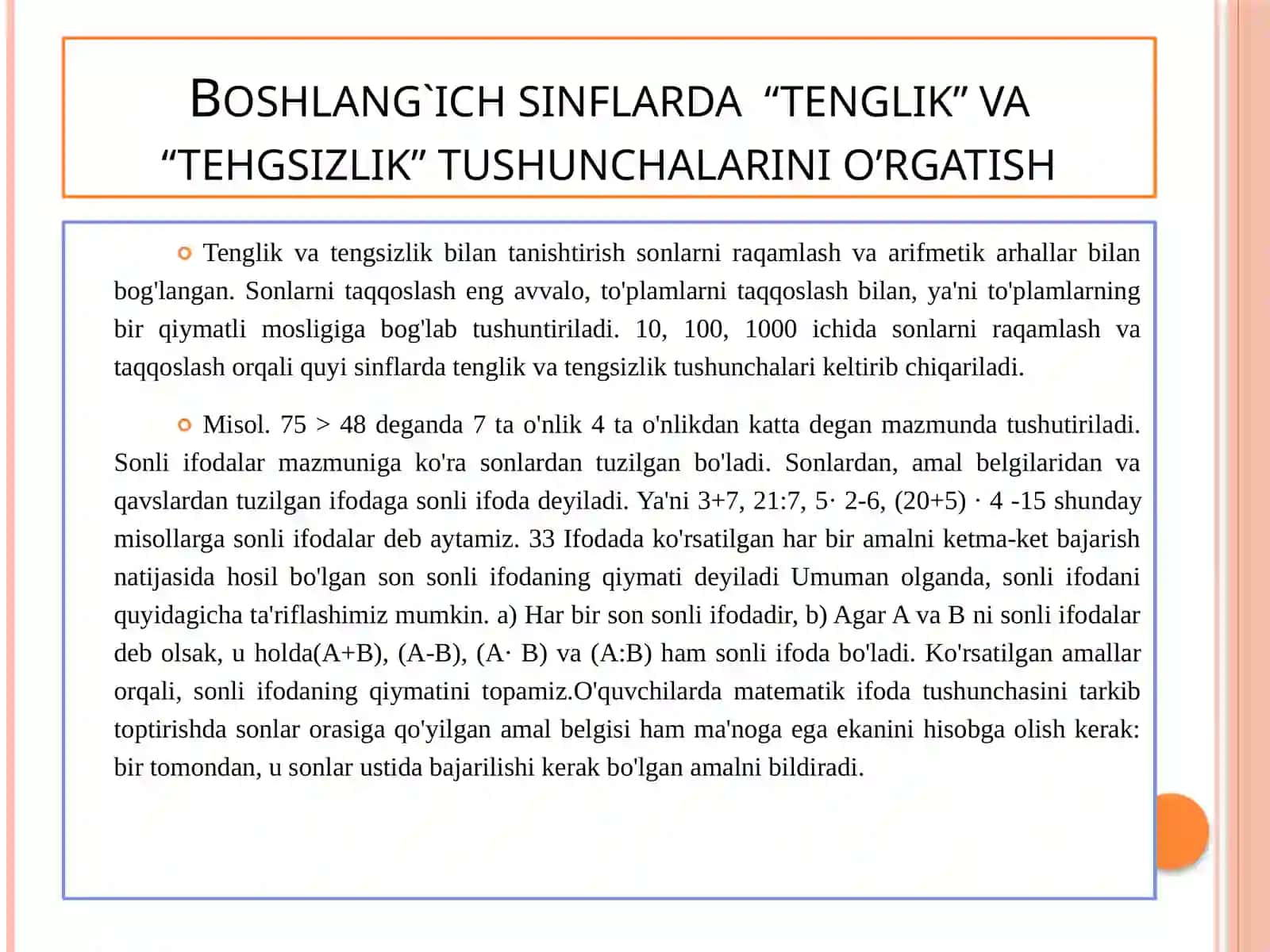 Tenglik, tengsizlik va tenglama 2