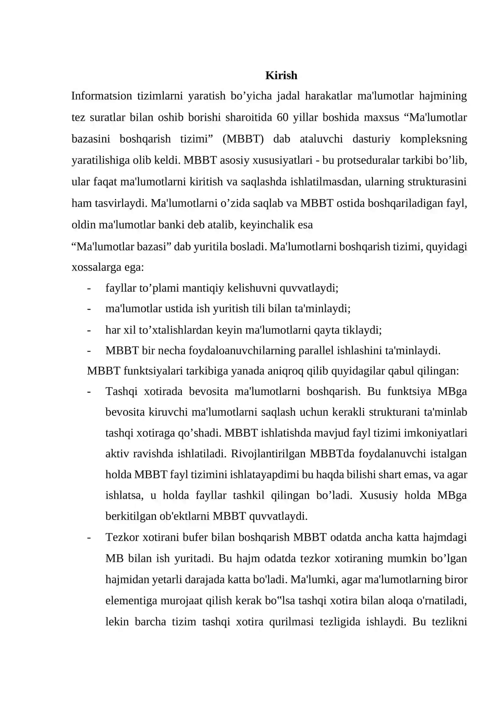 Ma’lumotlar bazasi texnologiyalari fanidan “Universitet ma’lumotlar bazasini loyihalash” 2