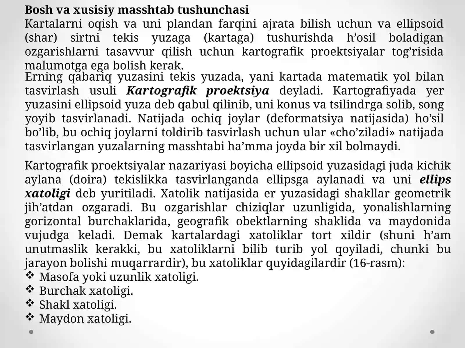 Kartografik Proektsiyalar Nazariyasi 2