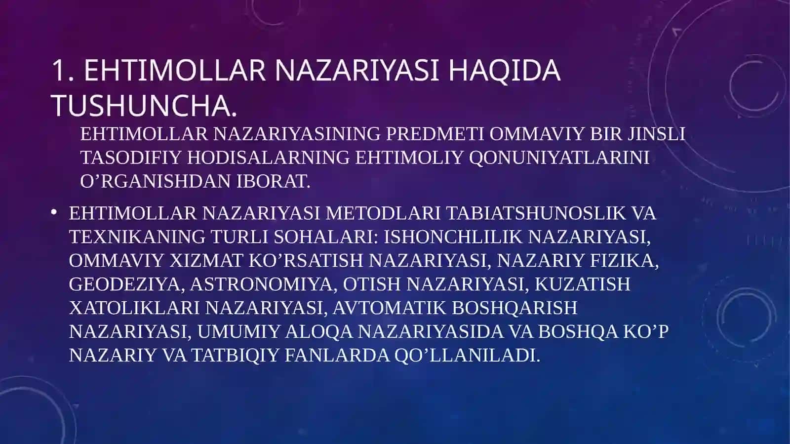 EHTIMOLLAR NAZARIYASI 2