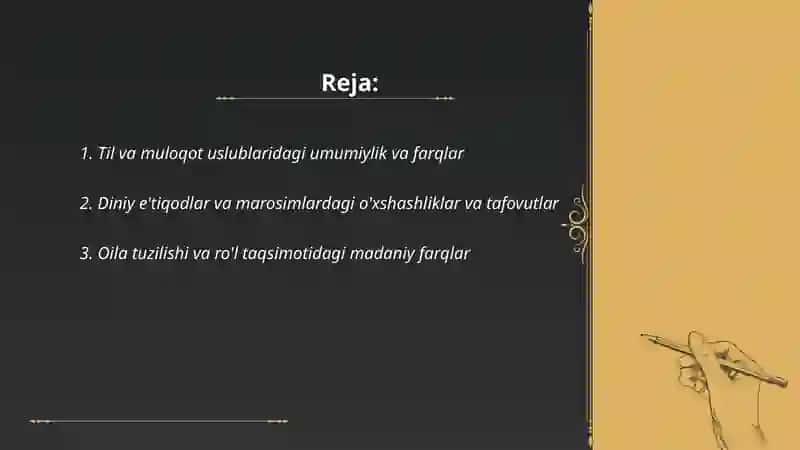Dunyo xalqlari madaniyatidagi umumiylik va farqlar 2