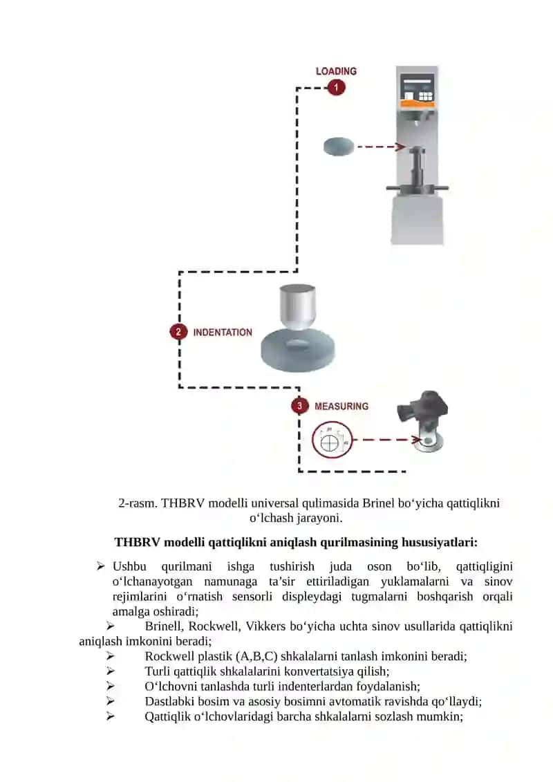 Qattiqlikni Brinell usuli bilan o‘lchash 2