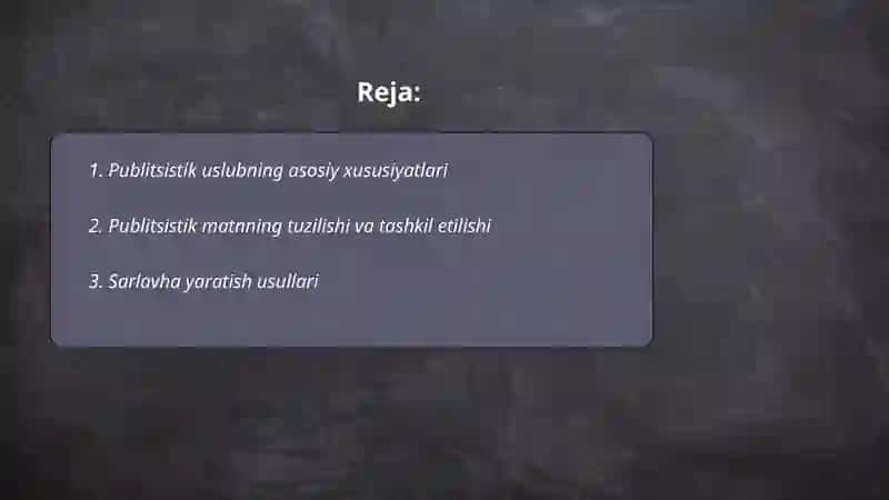 Publitsistik uslubga xos matn yozish 2