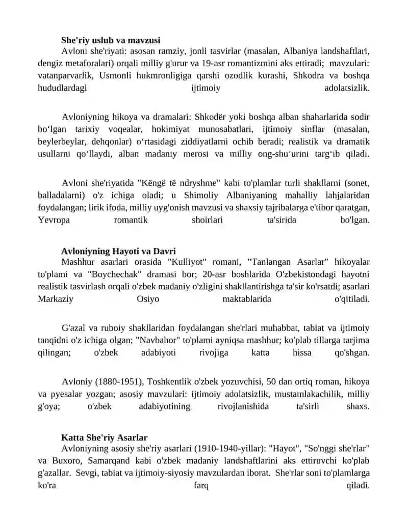 Avloniy ijodi va she'riyati hikoya va dramalari 2