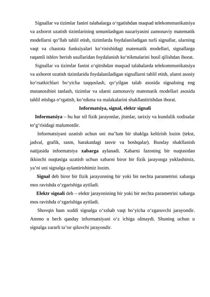 Signal uzatish va konvertatsiya qilish usullari 2