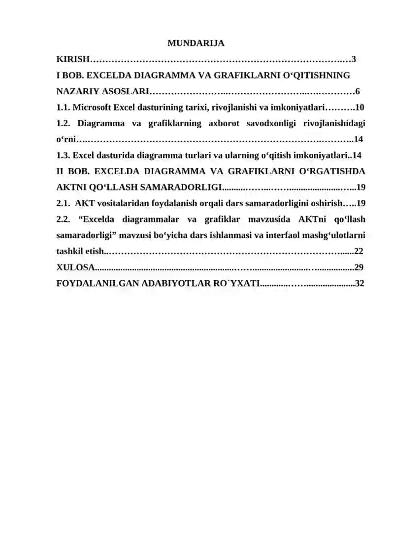 8-sinfda Excelda diagrammalar va grafiklar mavzusida AKTni qo‘llash samaradorligi 2