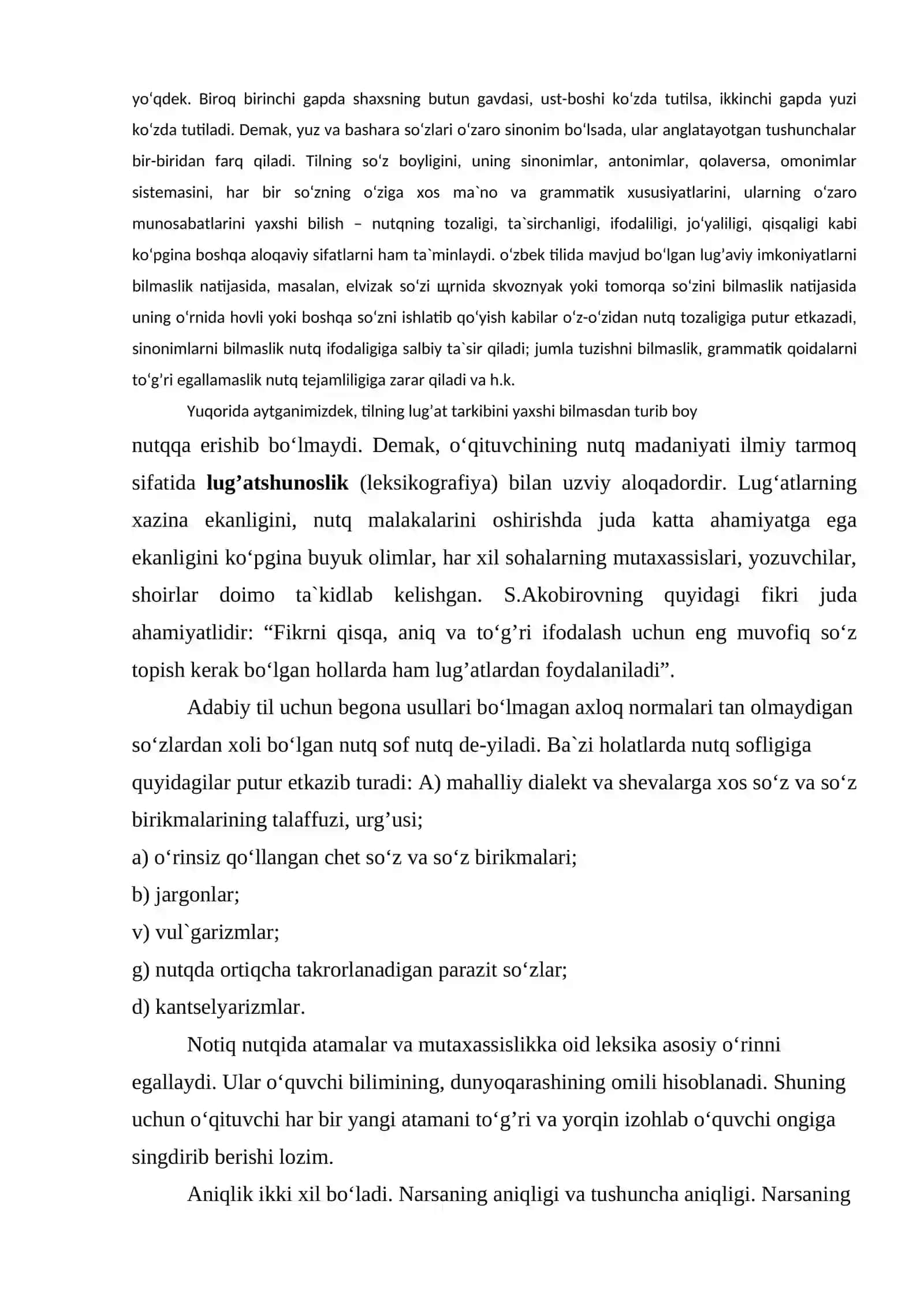 Ma`ruza № 5. Nutqning aniqligi, mantiqiyligi va sofligi 2