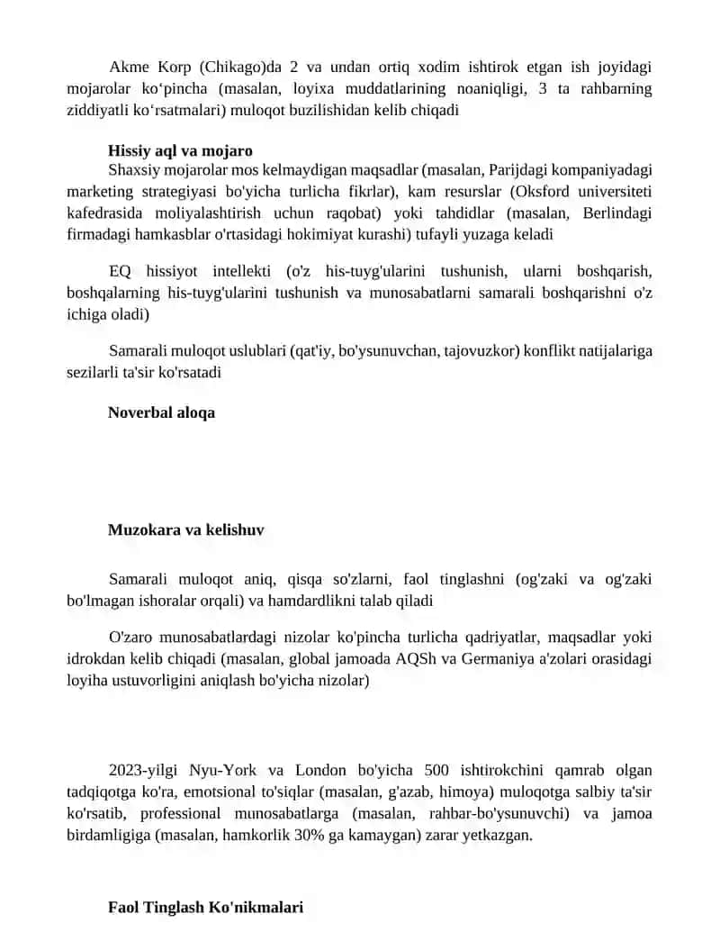 Muloqot va shaxslararo ziddiyatlar 2