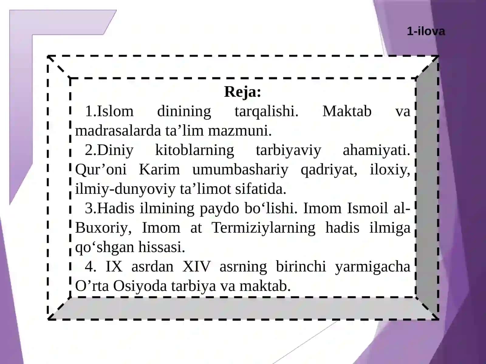 VII asrdan XIV asrning birinchi yarmigacha O’rta Osiyodatarbiya, maktab va pedagogik fikrlar 2