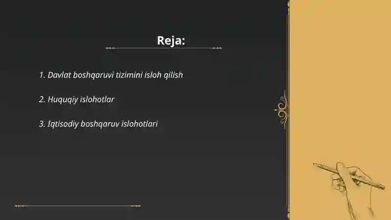 Davlat boshqaruvi tizimini isloh qilish 2