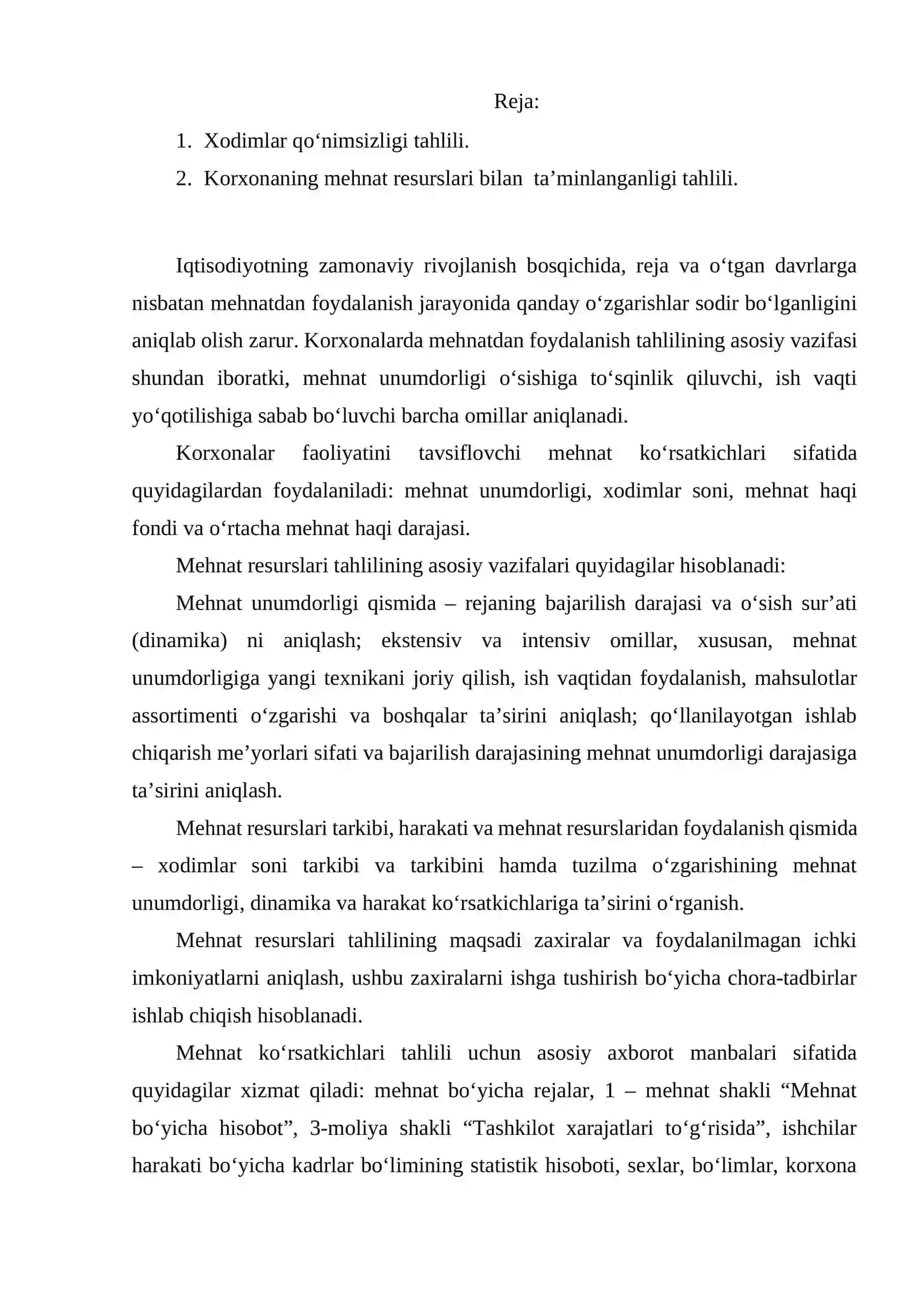 ISHCHI KUCHI QO‘NIMSIZLIGI VA MEHNAT UNUMDORLIGI 2
