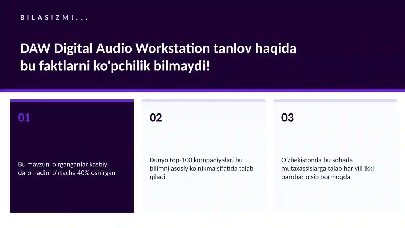 DAW Digital Audio Workstation tanlov 2