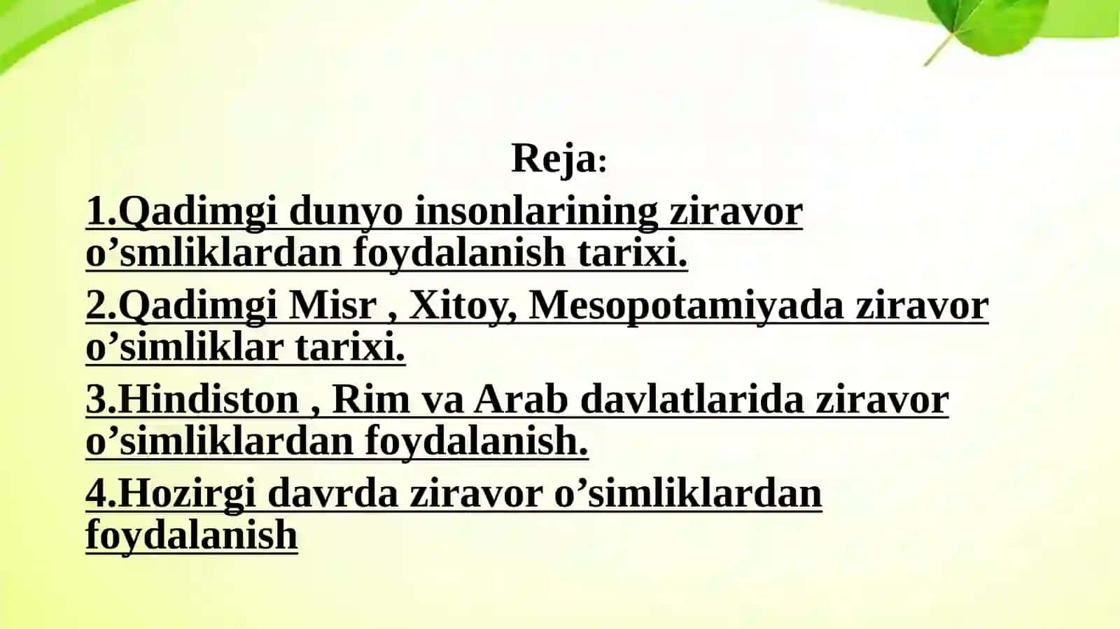 Qadimgi dunyo insonlarining ziravor o’simliklardan foydalanish tarixi 2