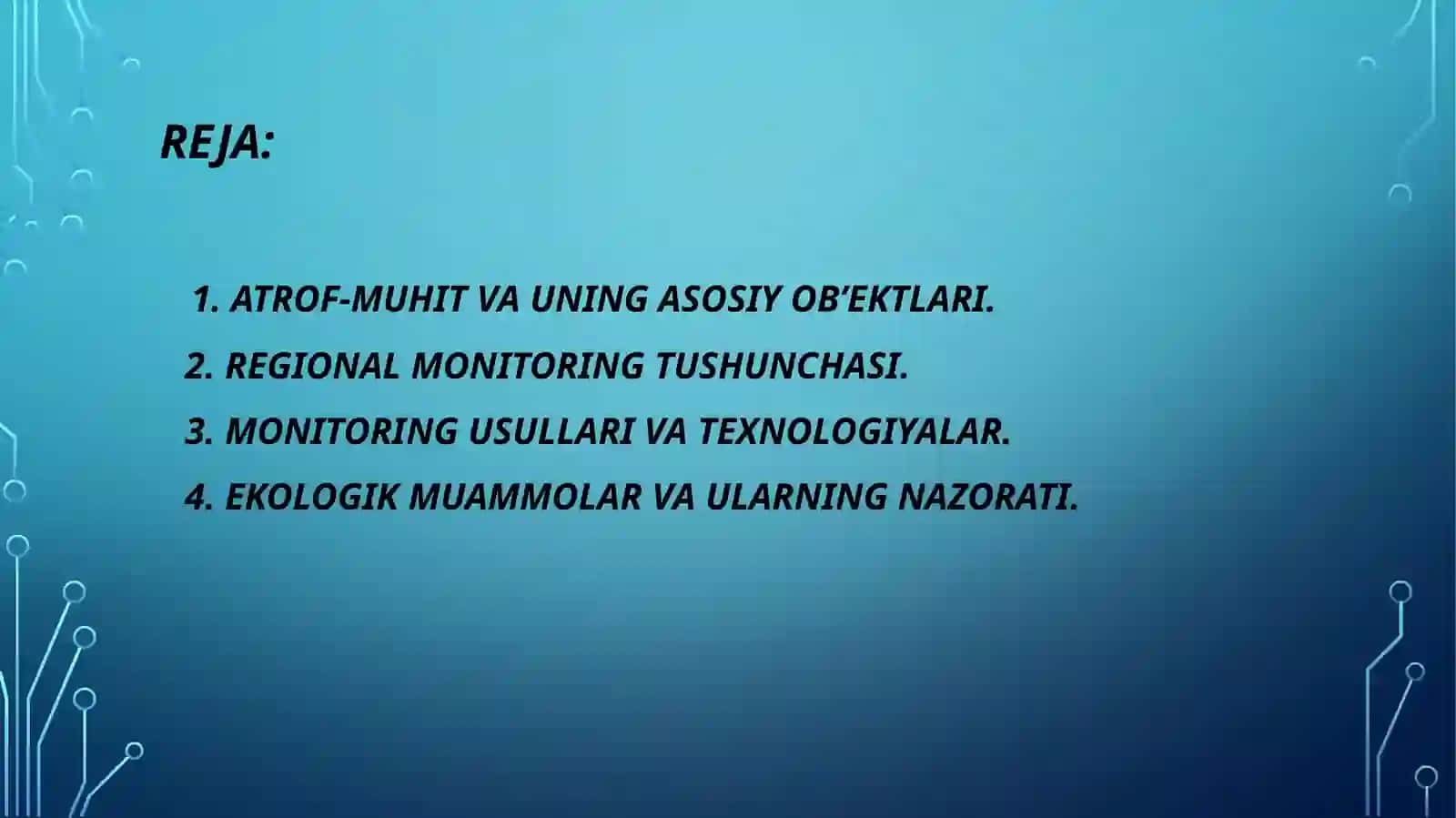 MUSTAQIL ISH MAVZUSI: Atrofmuhitob’ektlarvaregionalmanitoringi 2