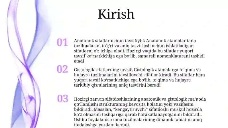 Anatomik Va Gistalogik Nomenklaturalarida Qo'Llaniladigan Hozirgi Zamon Sifatdoshining Aniqlik Nisbati 2