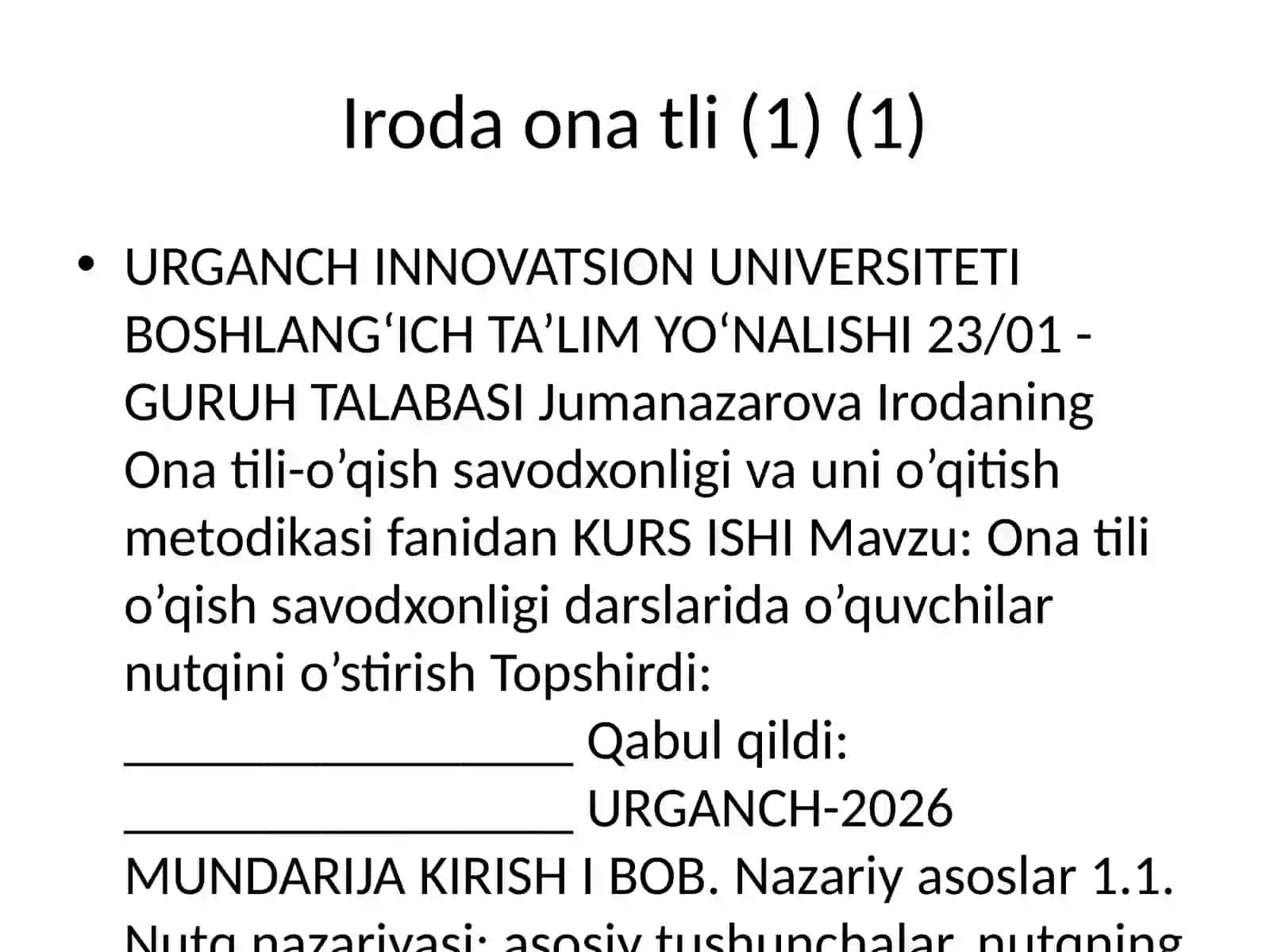 Ona tili o’qish savodxonligi darslarida o’quvchilar nutqini o’stirish 2