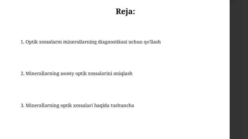 Mineralarning optik xossalari haqida tushuncha 2