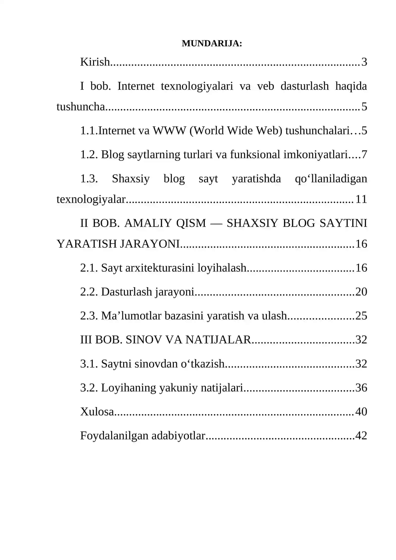 SHAXSIY BLOK SAYTI YARATISH 2