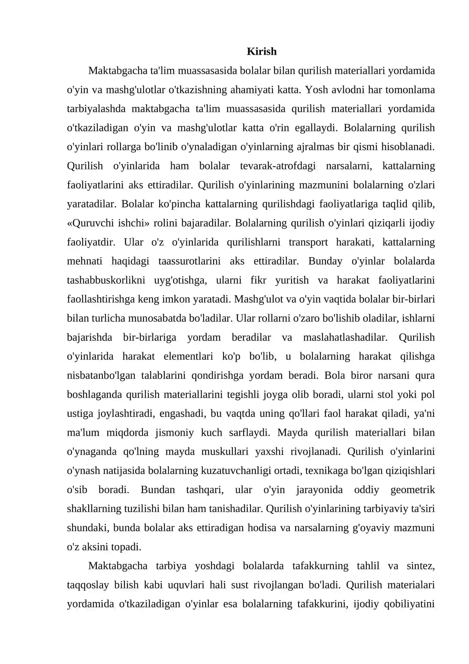 KATTA VA TAYYORLOV GURUHLARDA QURILISH VA KOSTRUKSIYALASH BO’YICHA FAOLIYATLARNI LOYHALASHTIRISAH 2