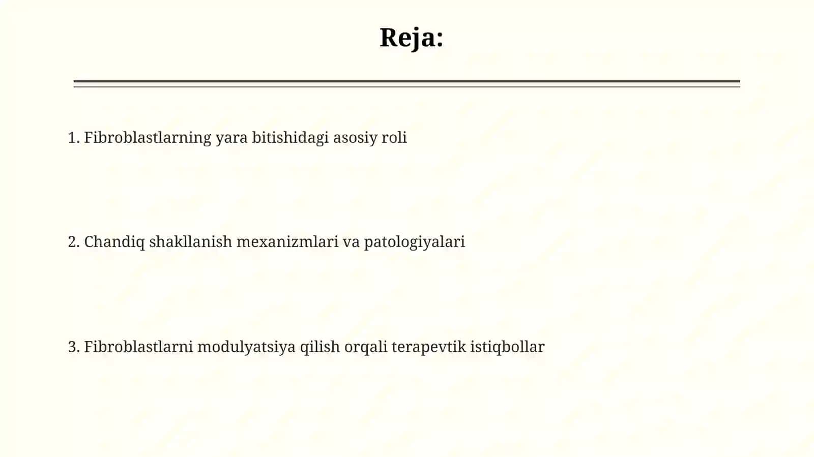 Fibroblastlarning jarohatning bitishi va chandiq hosil bo'lishidagiroli 2