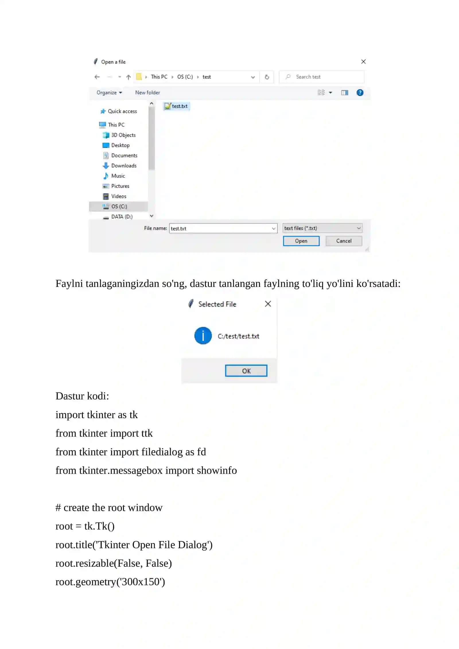 Tkinter Open File Dialog funksiyasi 2