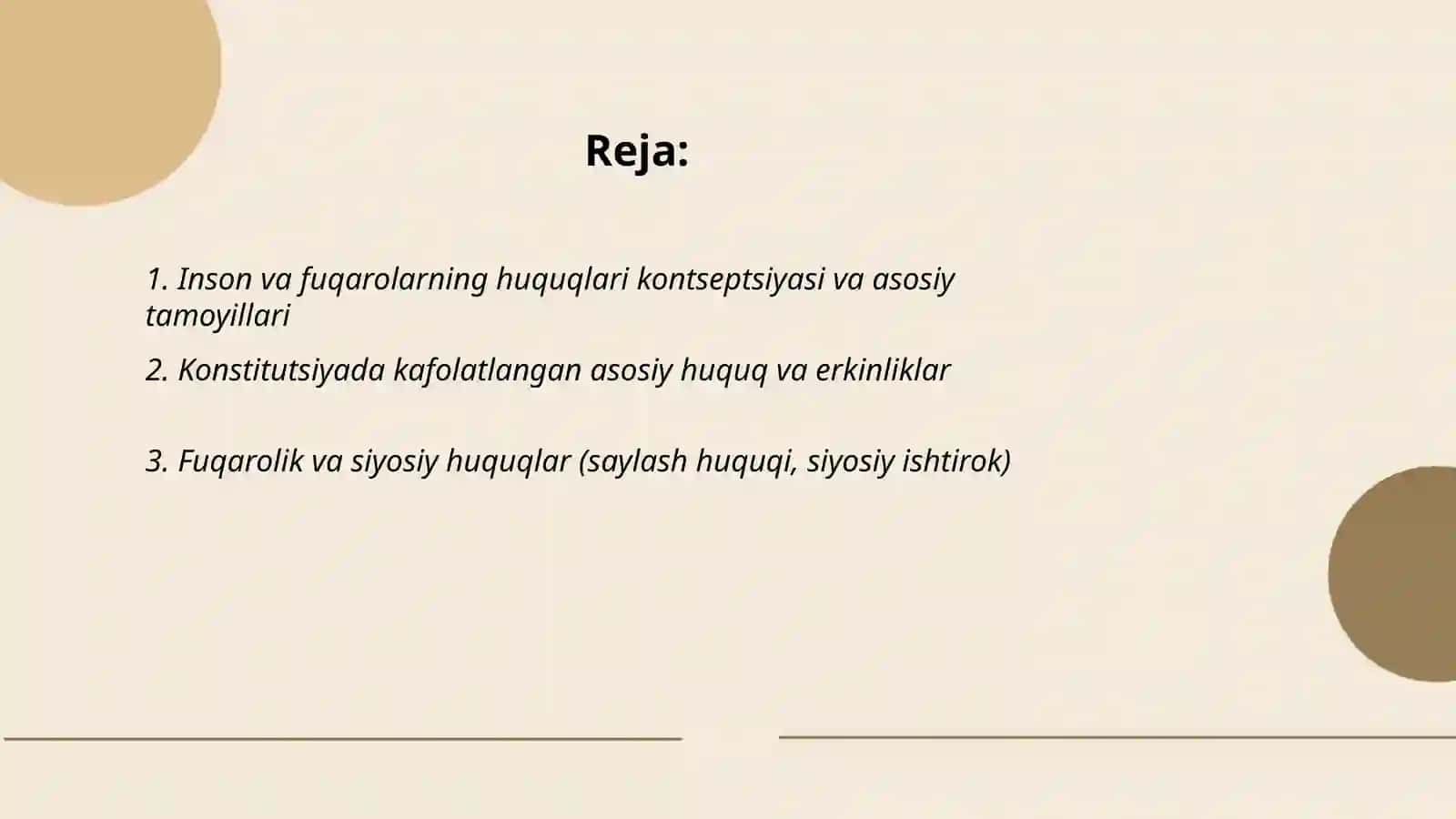 Inson va fuqarolarning asosiy huquqlari erkinliklari va burchlari 2