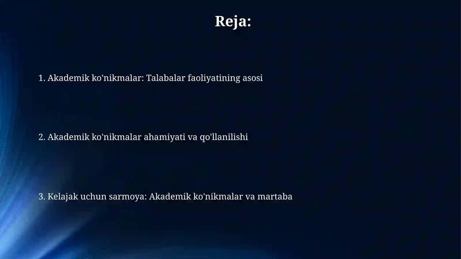 Akademik ko'nikmalar va ularning ta'rifi 2
