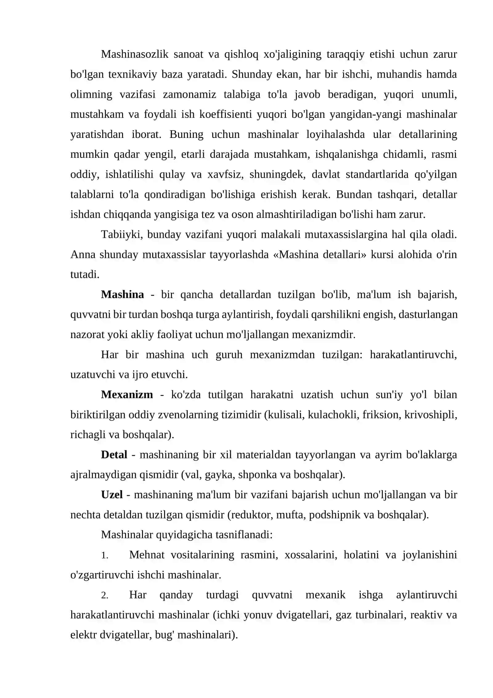 Mashina detallarining ishlash layoqati va uni ta’mirlash 2