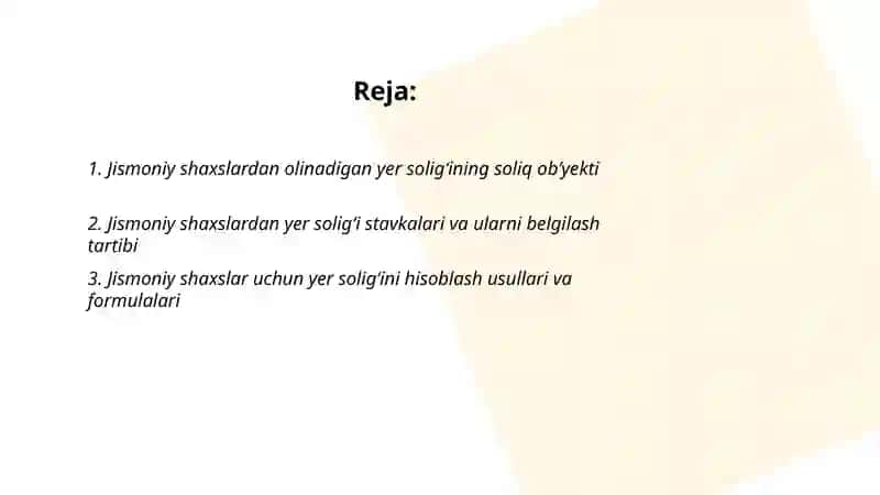 Jismoniy shaxslardan olinadigan yer soligʻi 2