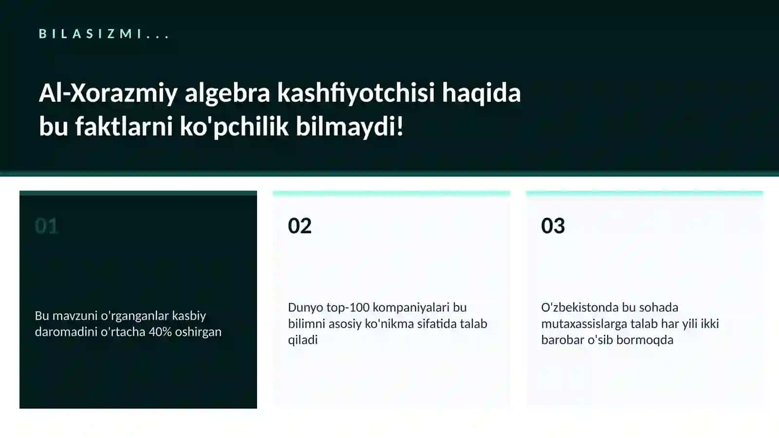 Al-Xorazmiy algebra kashfiyotchisi 2