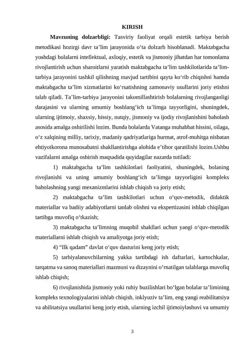 Tasviriy faoliyat orqali estetik tarbiya berish metodikasi 2