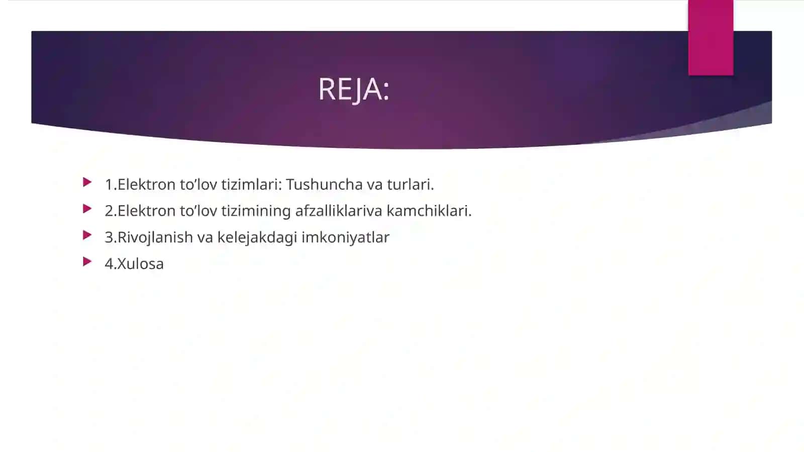 Elektron to'lov tizimlariga tahliliy baho 2