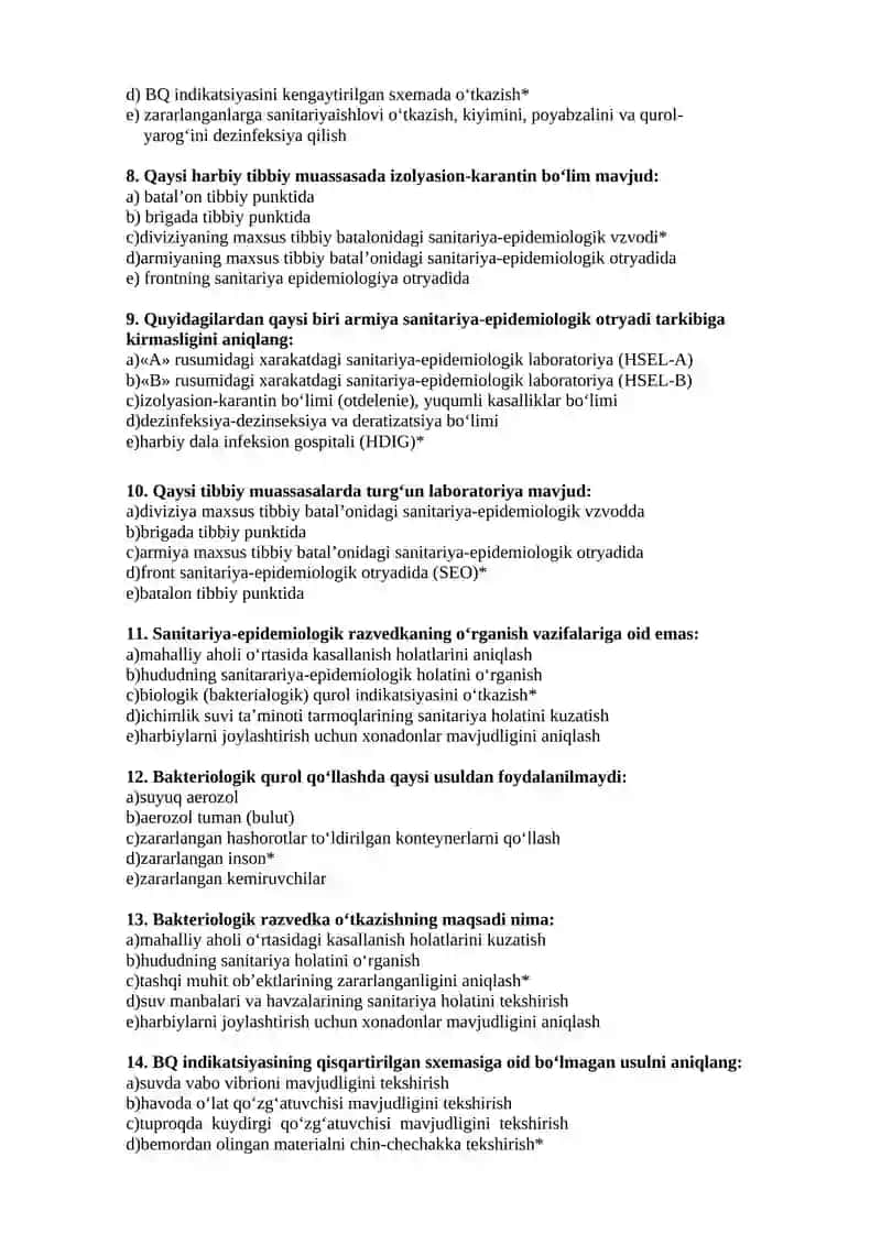 Dushmaning biologik quroli. Bakteriologik qurol haqida tushuncha 2