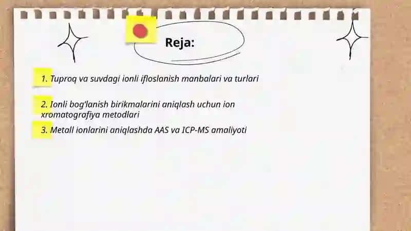 Tuproq va suvdagi ionli ifloslanish manbalari va turlari 2