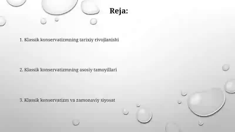 Klassik konservatizmning tarixiy rivojlanishi 2