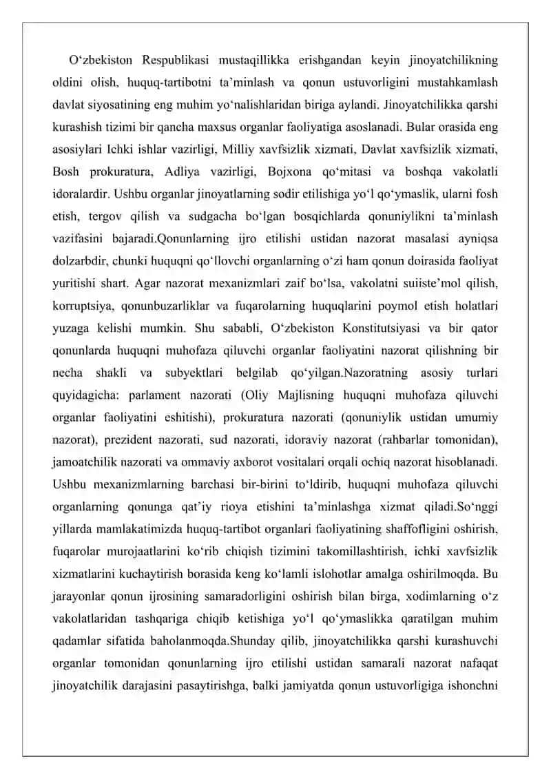Jinoyatchilikka qarshi kurashni amalga oshiruvchi organlar 2