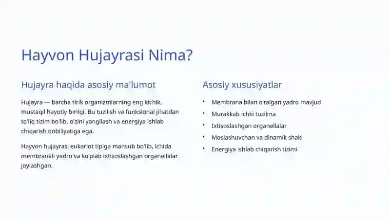 Hayvon Hujayrasining Tuzilishi: Hayotning Eng Kichik Sirli Dunyosi 2