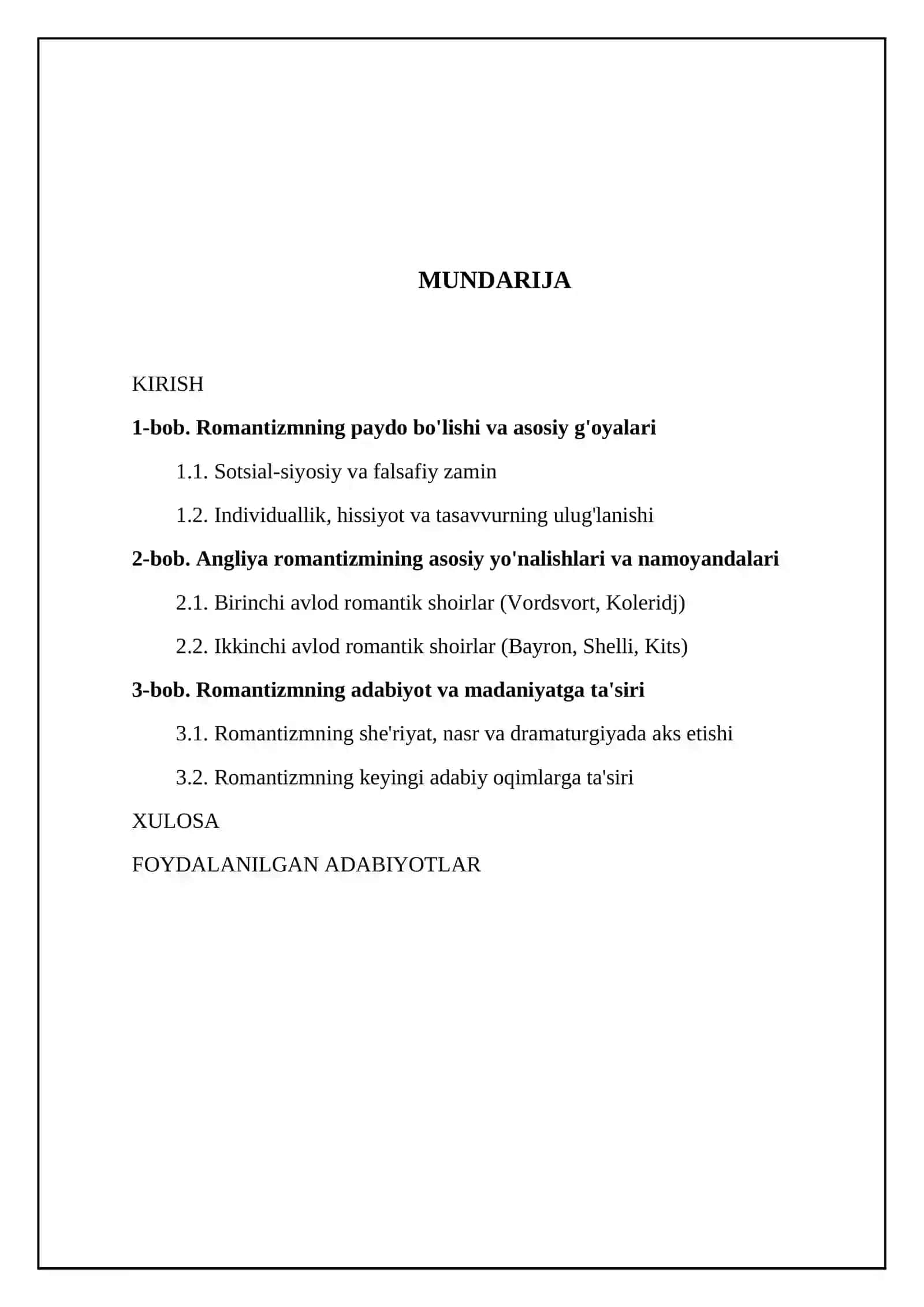 English romanticism and its development 2