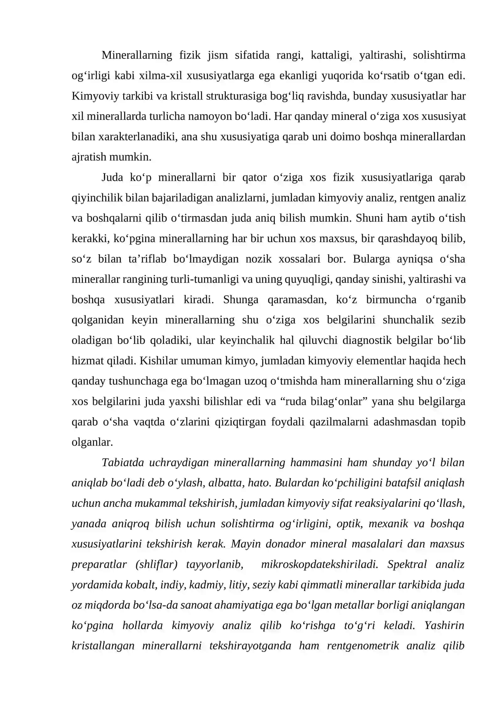 Minerallarning fizik xossalari 2