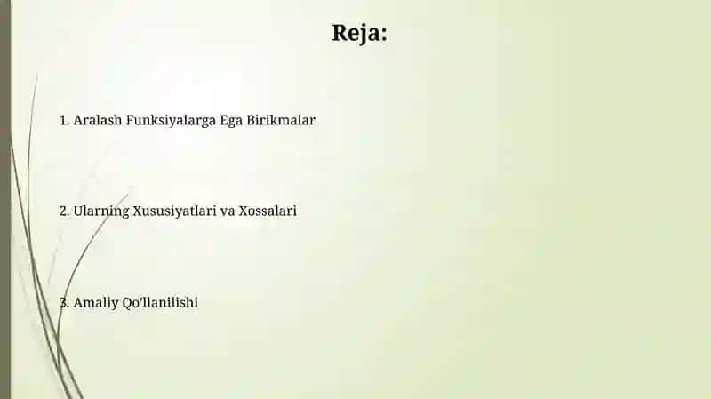 Aralash funksiyali birikmalar 2