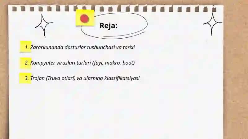 Zararkunanda dasturlar (virus, trojan, spyware): turlari va himoya vositalari 2