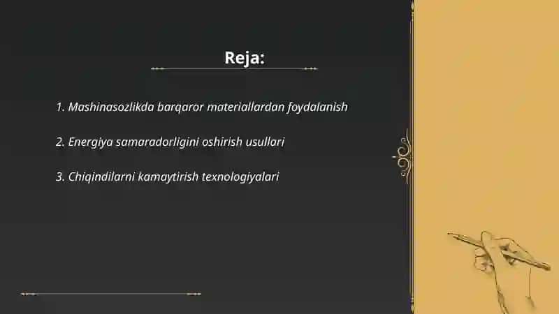 Mashinasozlikda atrof-muhitni muhofaza qilish 2