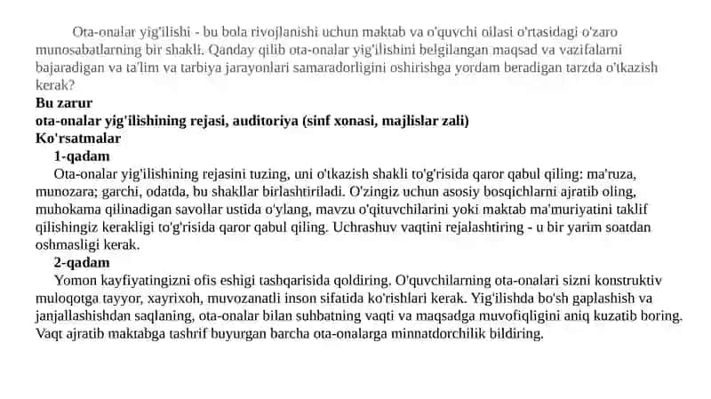 Ta’limmuassasalarida ota-onalar majlisi o’tkazishning tartibi 2