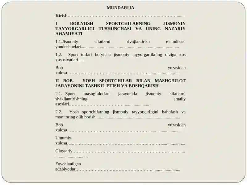 Yosh Sportchilar Bilan Mashg‘ulot Jarayonini Tashkil Etish 2