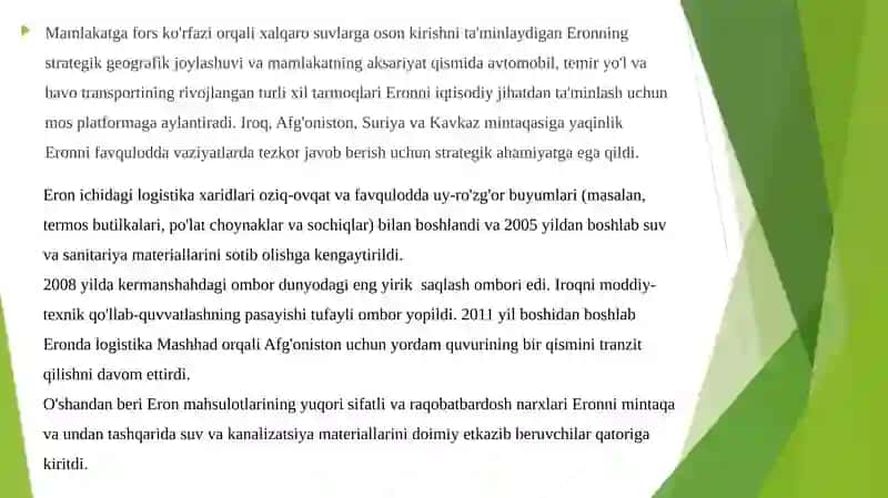 ERON VA TURKMANISTON LOGISTIKA TIZIMI 2
