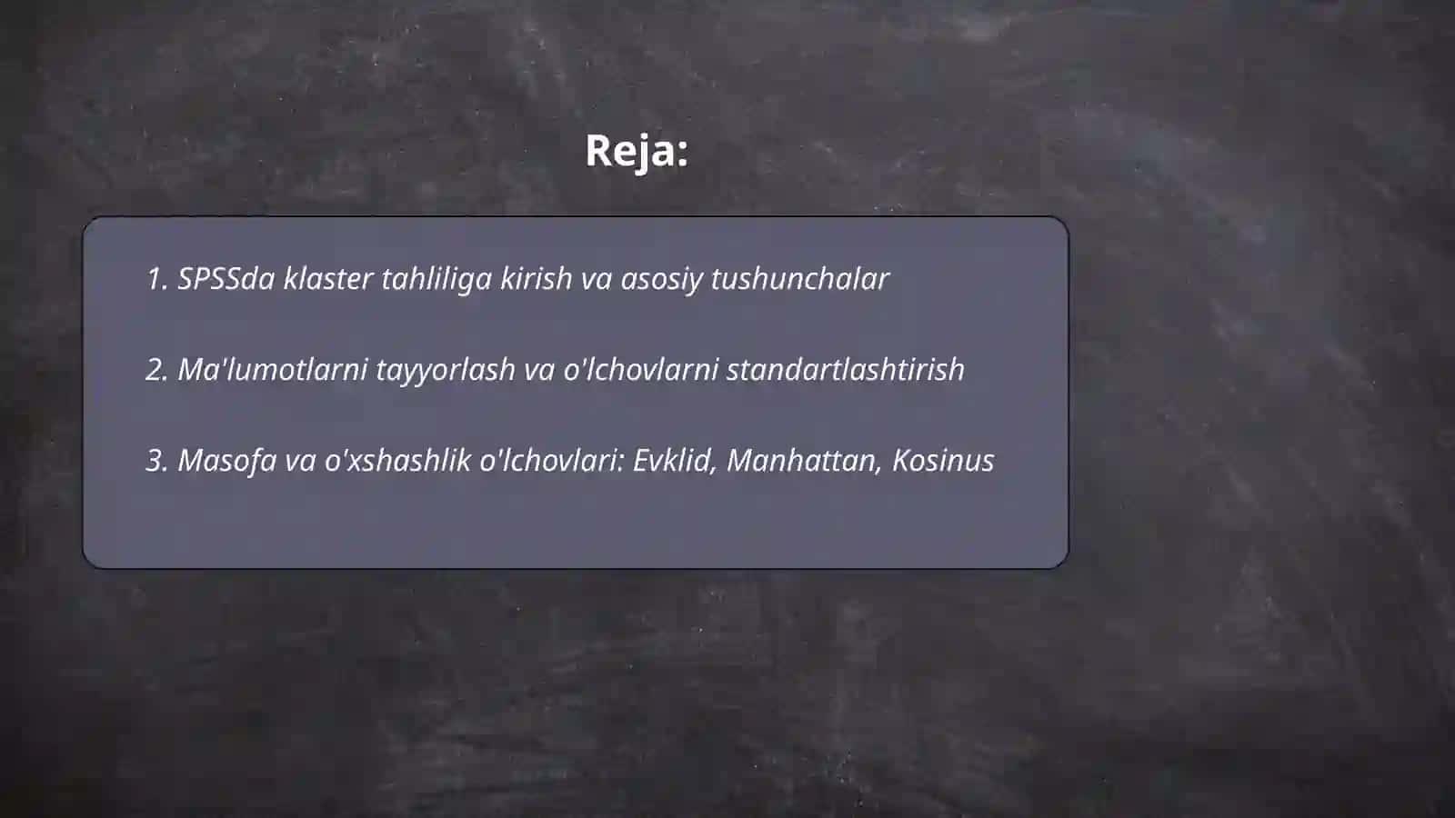 SPSS laboratoriyasida klaster tahlili 2
