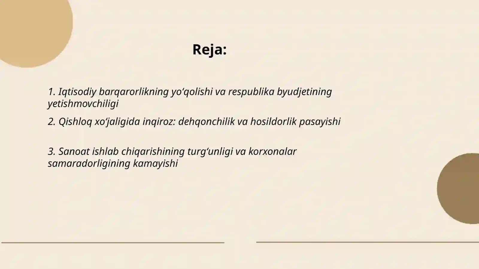 Respublika ijtimoiy siyosiy iqtisodiy va manaviy hayotidagi inqirozli holat 2