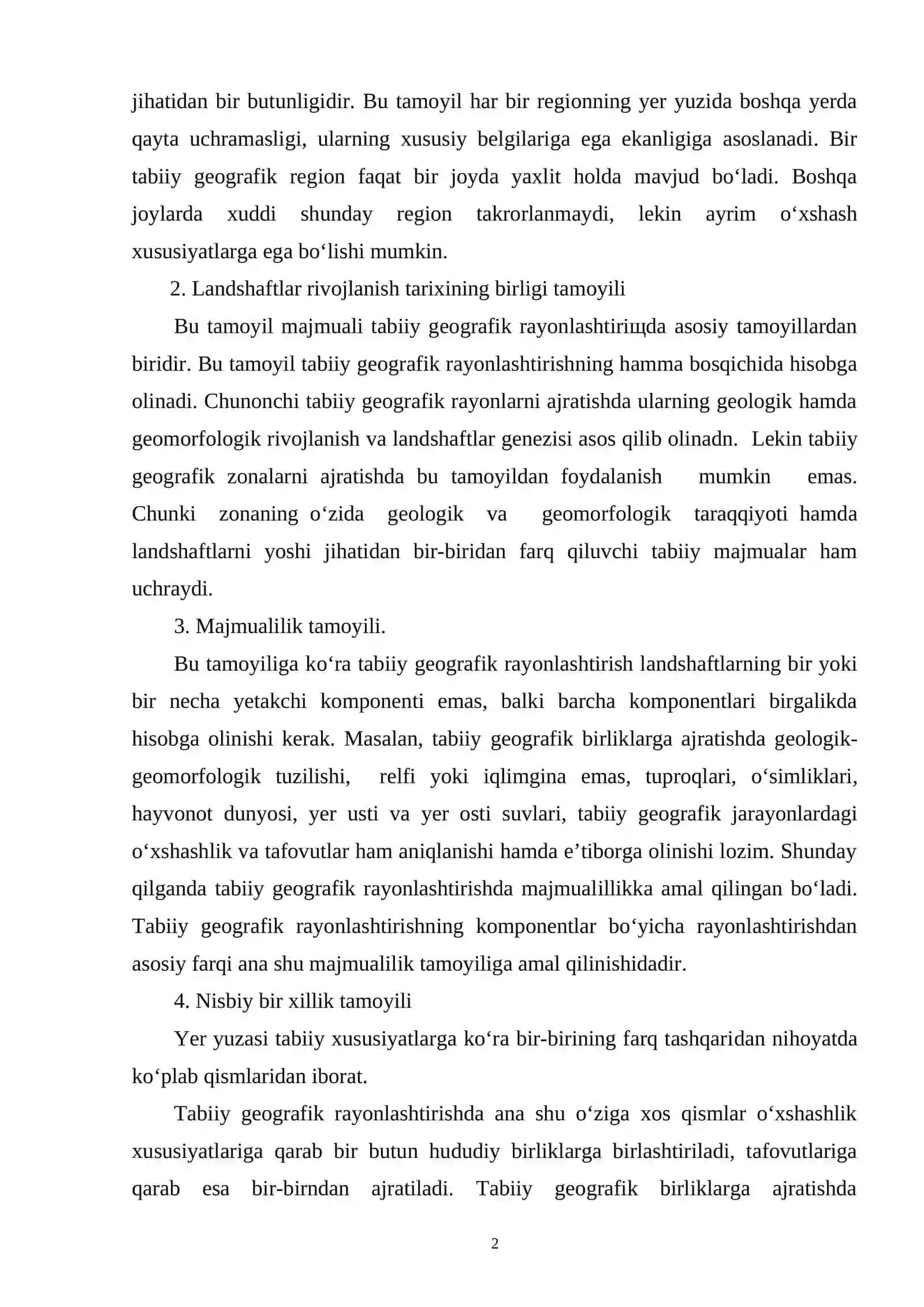 TABIIY GEOGRAFIK RAYONLASHTIRISH VA UNING AMALIY AHAMIYATI 2