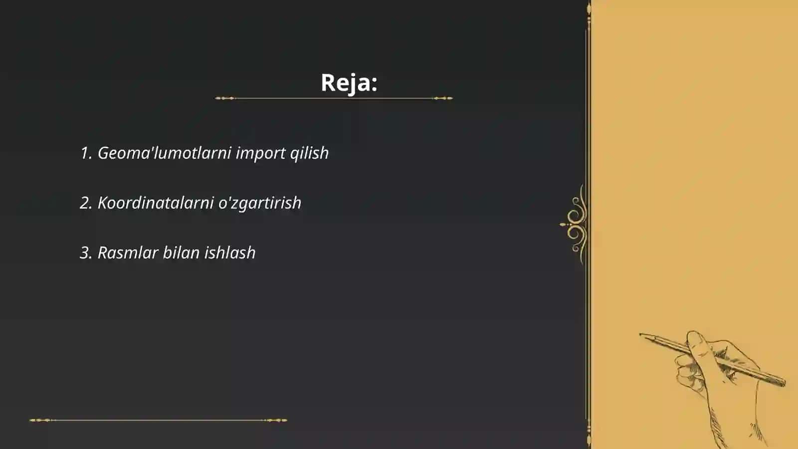 Geoma'lumotlarni import qilish 2